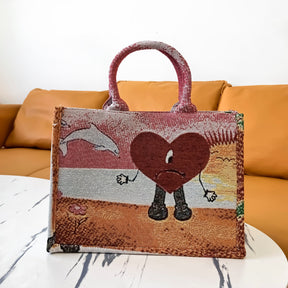 BAD BUNY TAPESTRY TOTE BAG - RDMCLOTHINGART