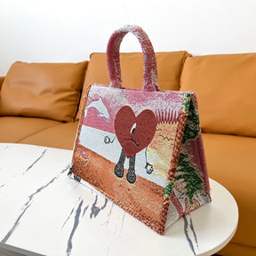 BAD BUNY TAPESTRY TOTE BAG - RDMCLOTHINGART