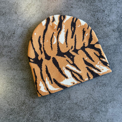 Tiger Stripe Knit Beanie