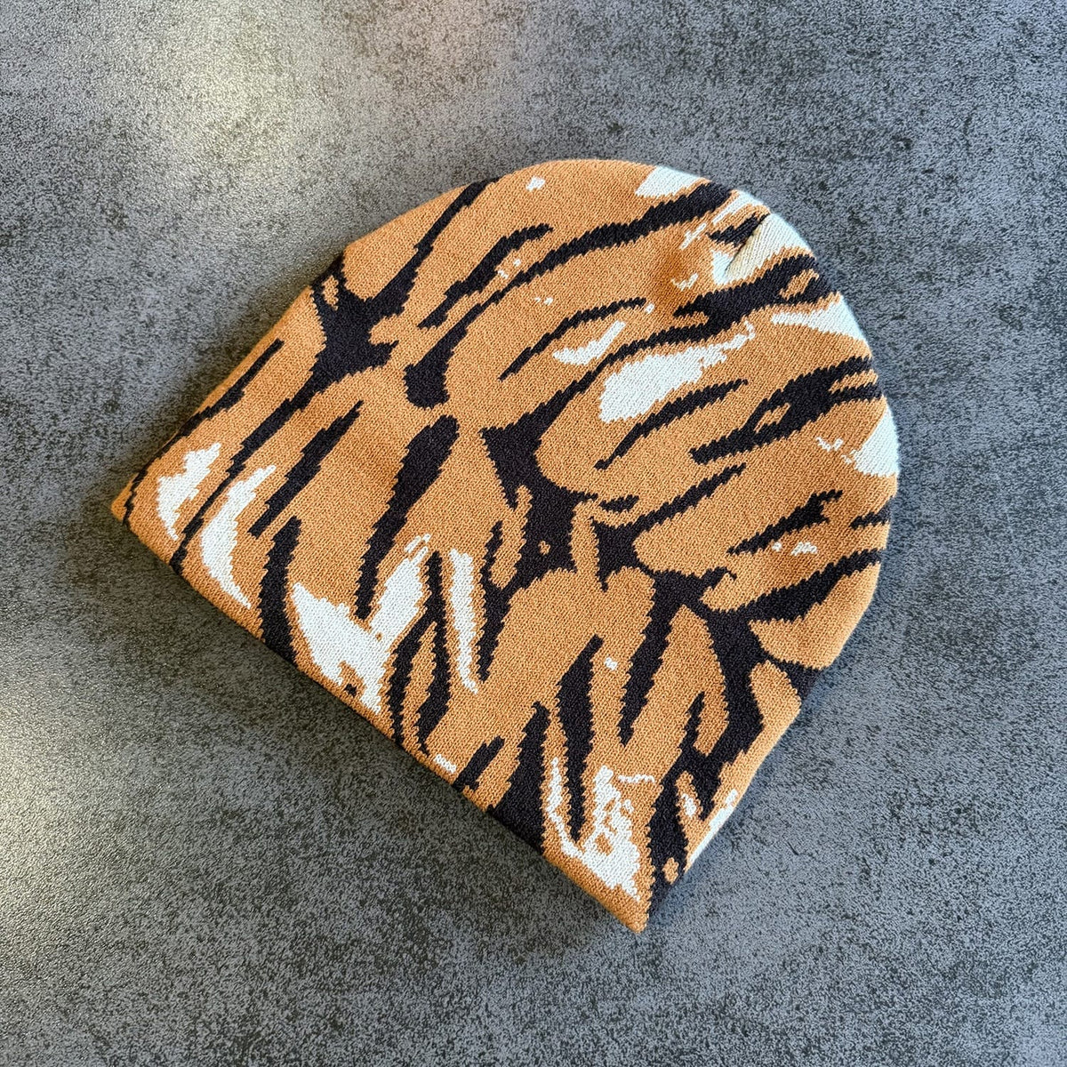 Tiger Stripe Knit Beanie