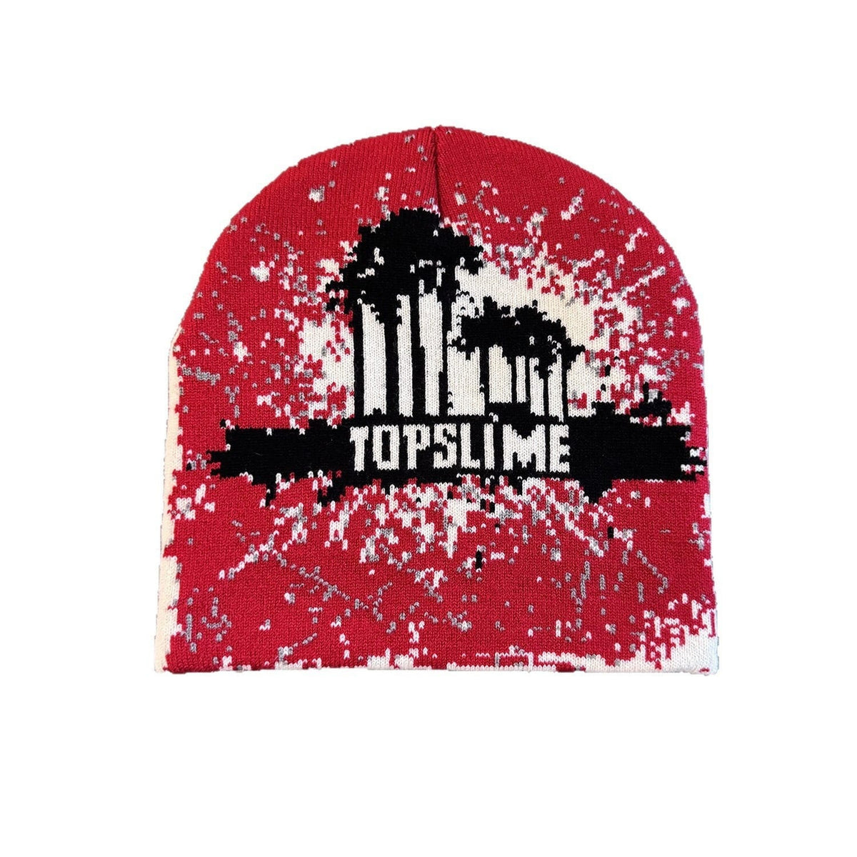 Palm Tree Splatter Knit Beanie