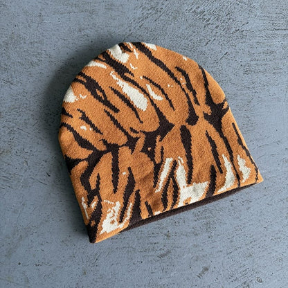 Tiger Stripe Knit Beanie