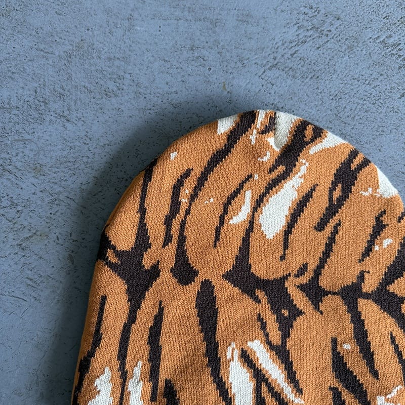 Tiger Stripe Knit Beanie