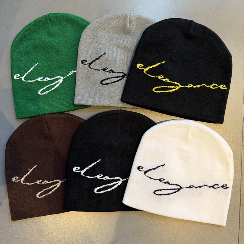 Elegance Script Knit Beanie