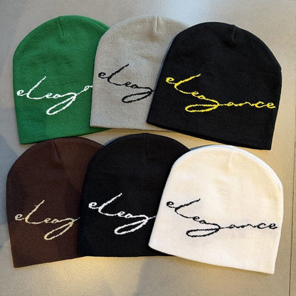 Elegance Script Knit Beanie