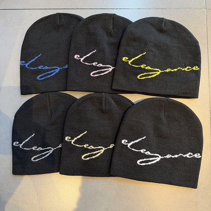 Elegance Script Knit Beanie
