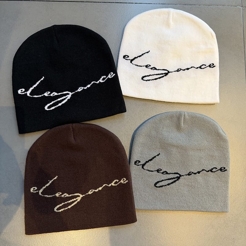 Elegance Script Knit Beanie