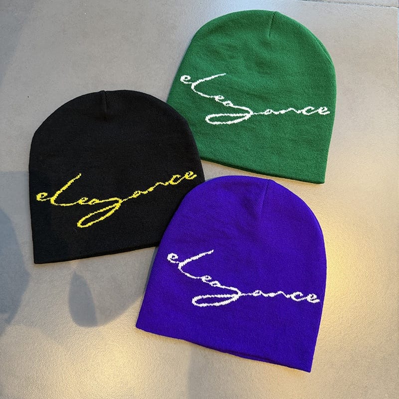 Elegance Script Knit Beanie