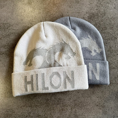 Bear Graphic Cuffed Knit Beanie