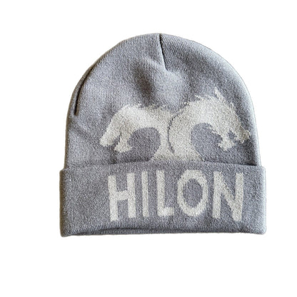 Bear Graphic Cuffed Knit Beanie