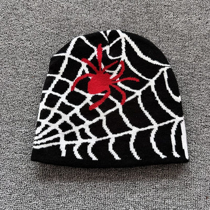 Spider Web Knit Beanie Black