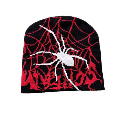 Red Web Spider Knit Beanie