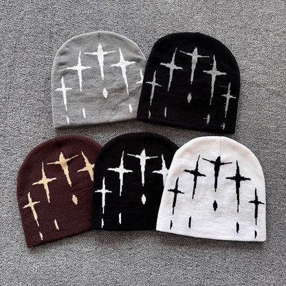 Falling Cross Knit Beanie
