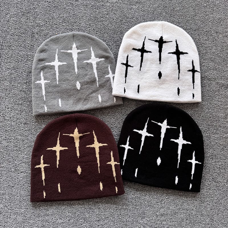 Falling Cross Knit Beanie