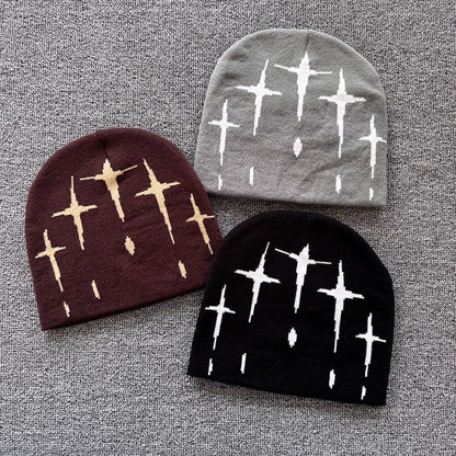 Falling Cross Knit Beanie
