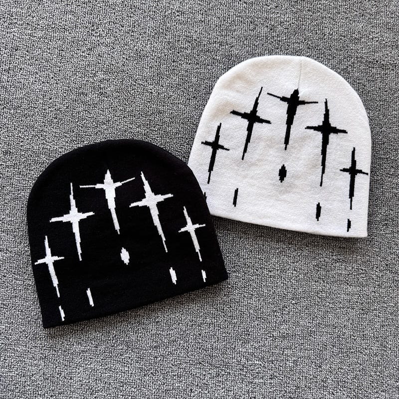 Falling Cross Knit Beanie