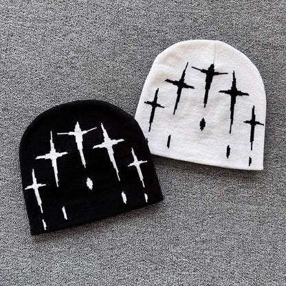 Falling Cross Knit Beanie