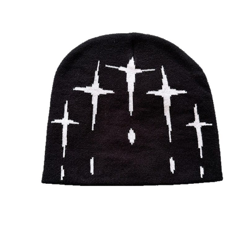 Falling Cross Knit Beanie