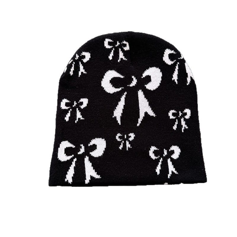 Ribbon Bow Knit Beanie