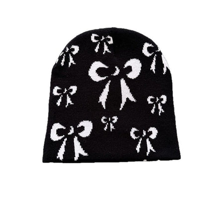 Ribbon Bow Knit Beanie
