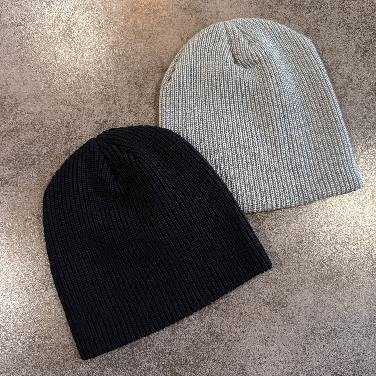 Ribbed Gothic Letter Knit Beanie