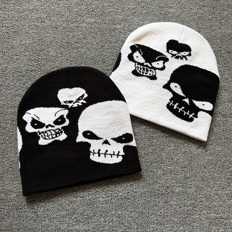 Allover Skull Knit Beanie
