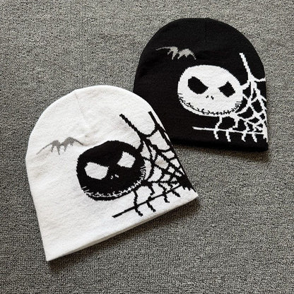 Skull Web Knit Beanie