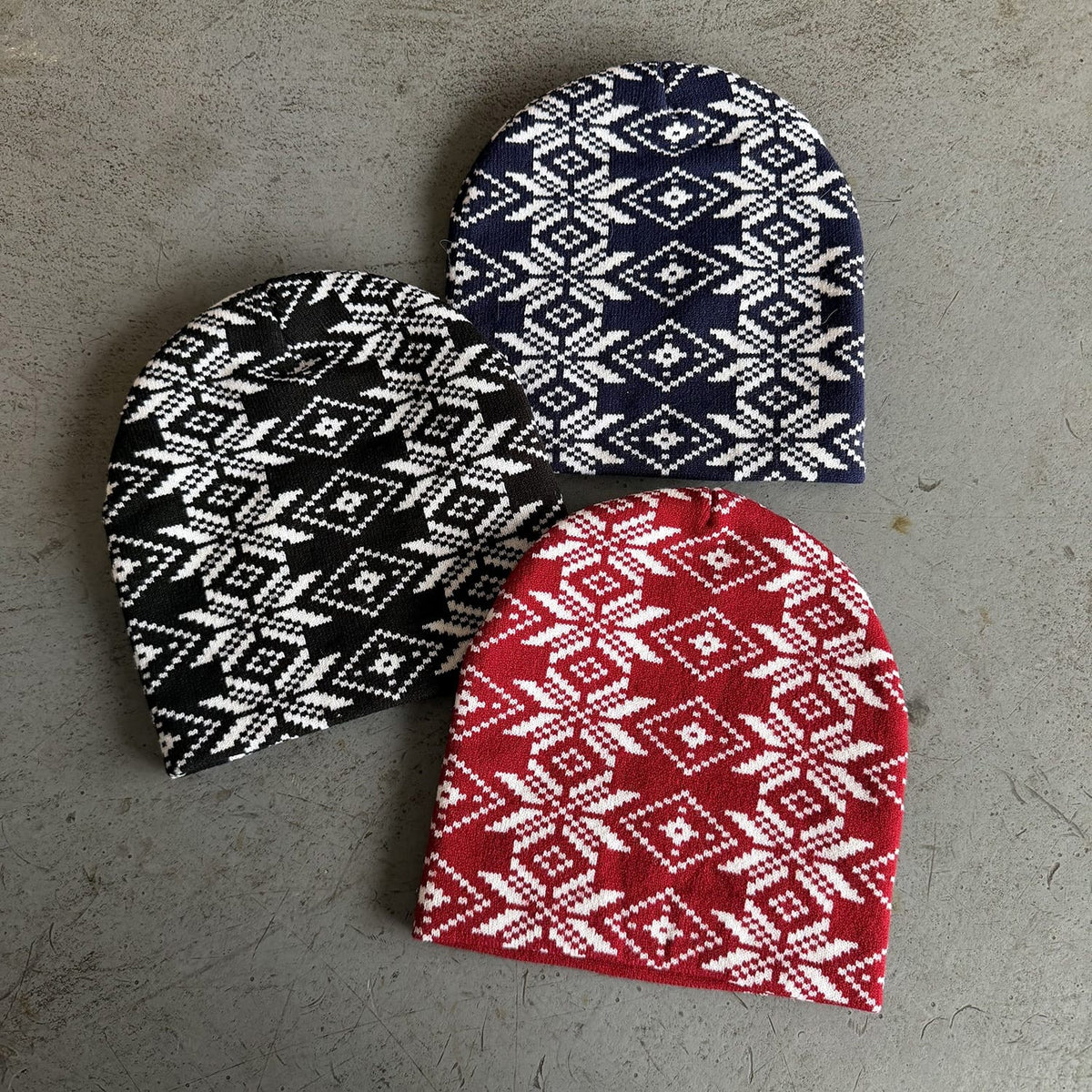 Geometric Diamond Knit Beanie