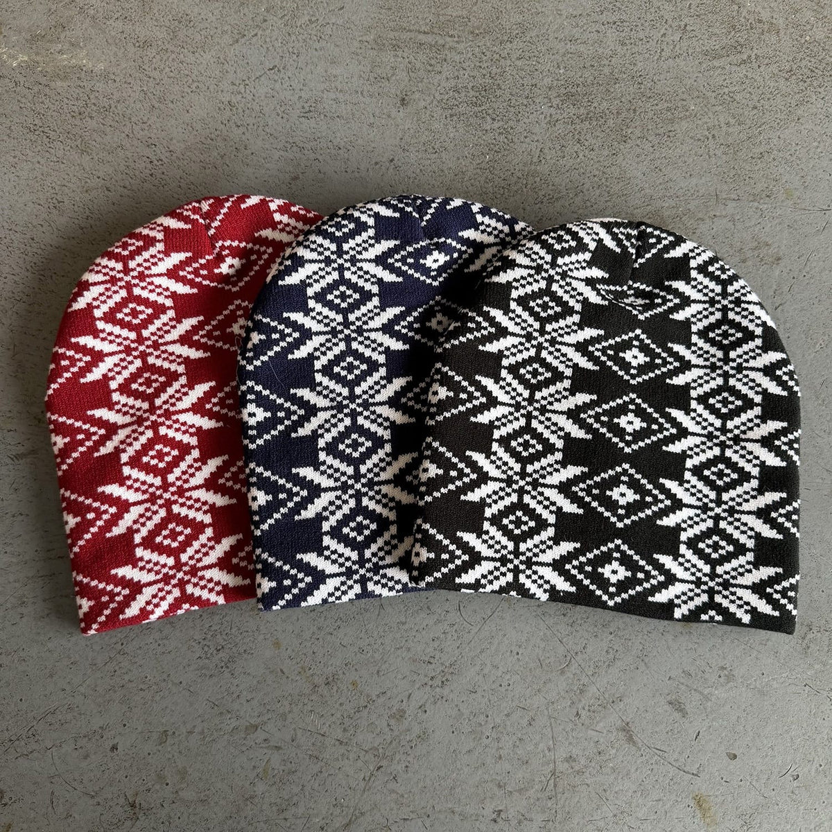 Geometric Diamond Knit Beanie
