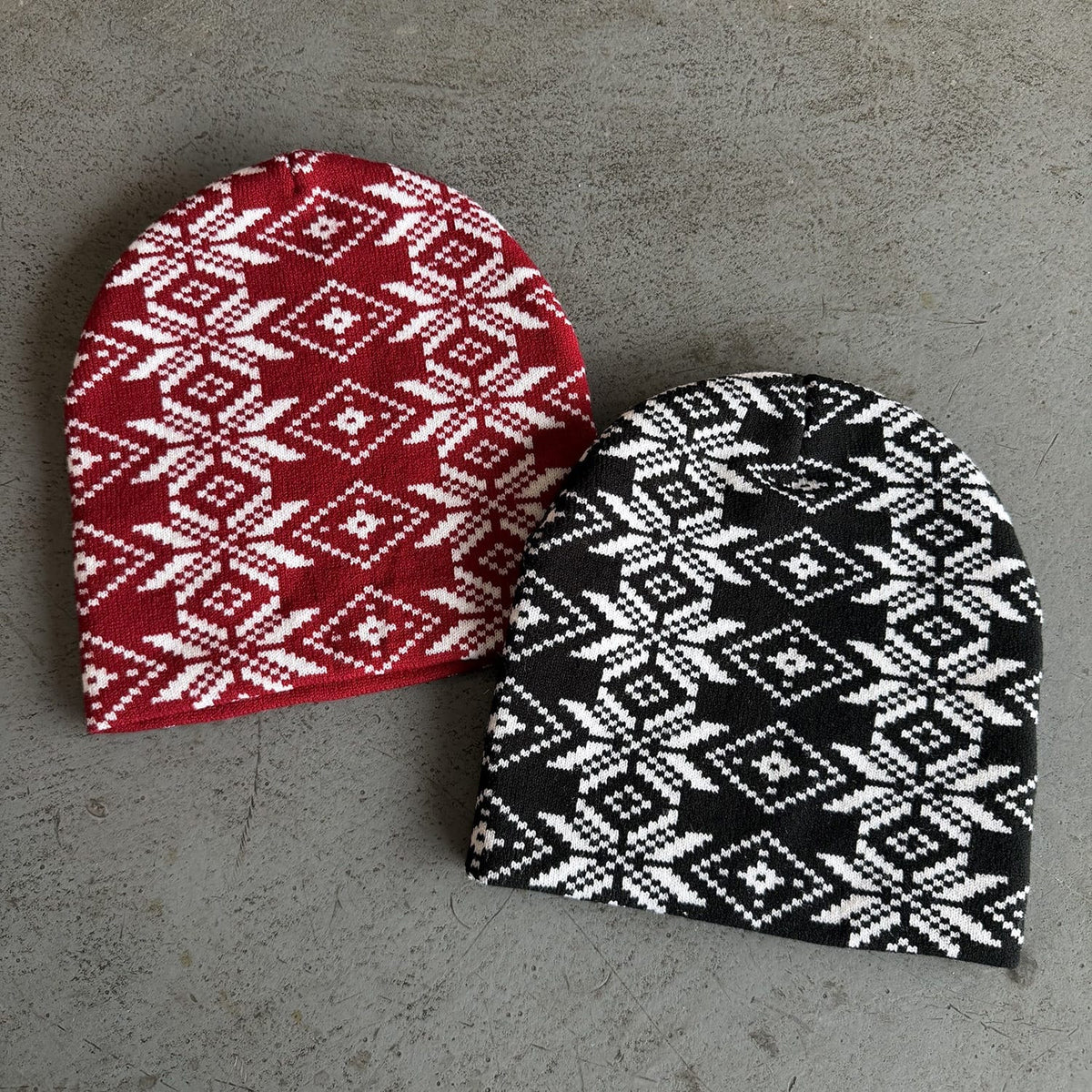 Geometric Diamond Knit Beanie