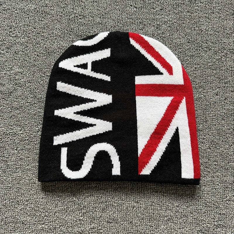 Union Flag Lettering Knit Beanie