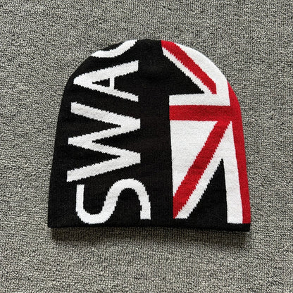 Union Flag Lettering Knit Beanie