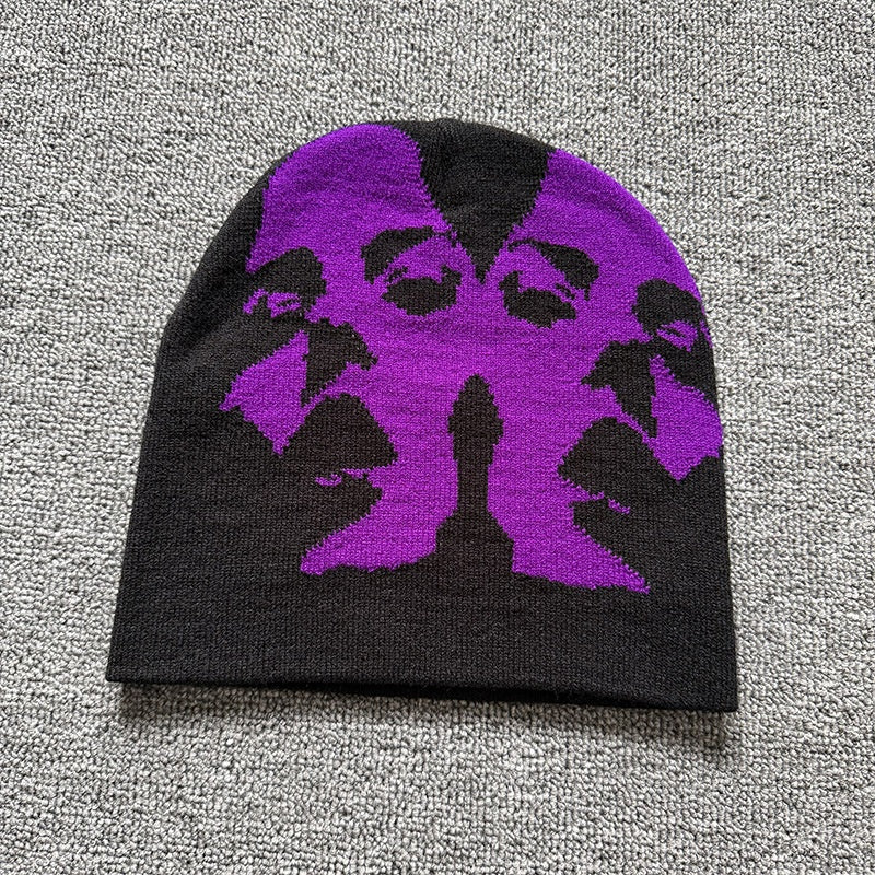 Mirrored Face Knit Beanie