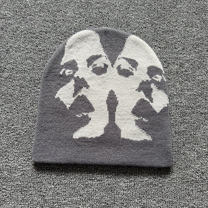 Mirrored Face Knit Beanie