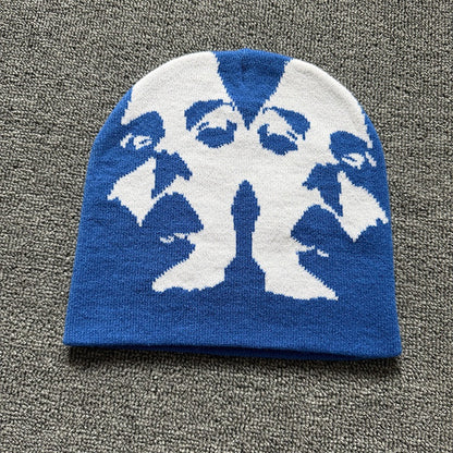 Mirrored Face Knit Beanie