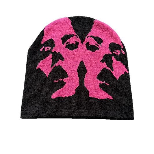 Mirrored Face Knit Beanie