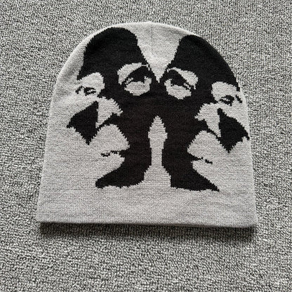 Mirrored Face Knit Beanie
