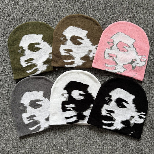 Screaming Portrait Knit Beanie