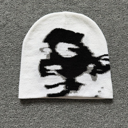Screaming Portrait Knit Beanie