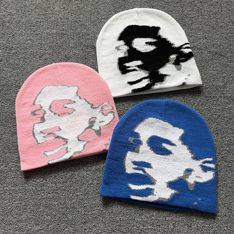 Screaming Portrait Knit Beanie