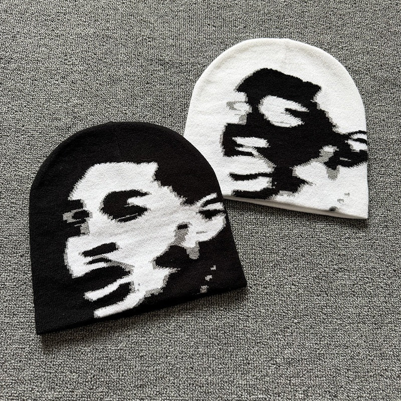 Screaming Portrait Knit Beanie