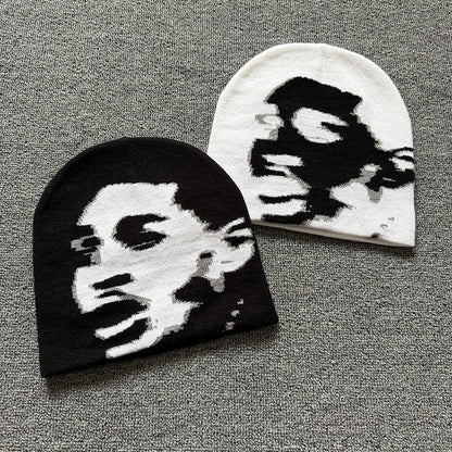 Screaming Portrait Knit Beanie