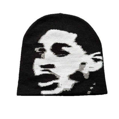Screaming Portrait Knit Beanie