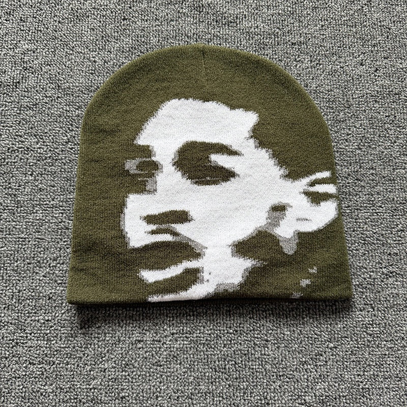 Screaming Portrait Knit Beanie