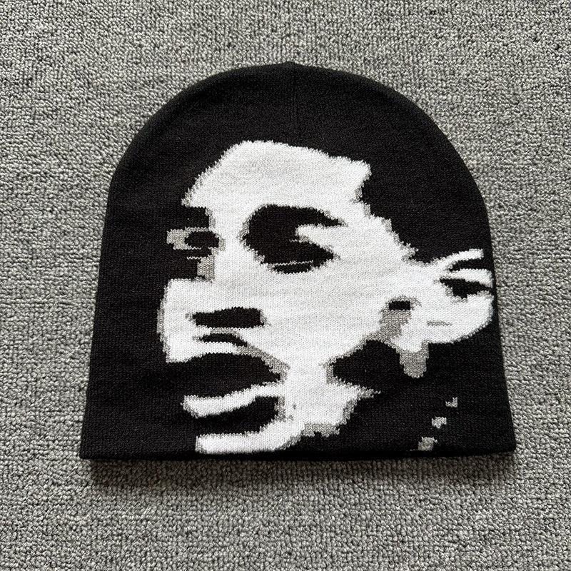 Screaming Portrait Knit Beanie