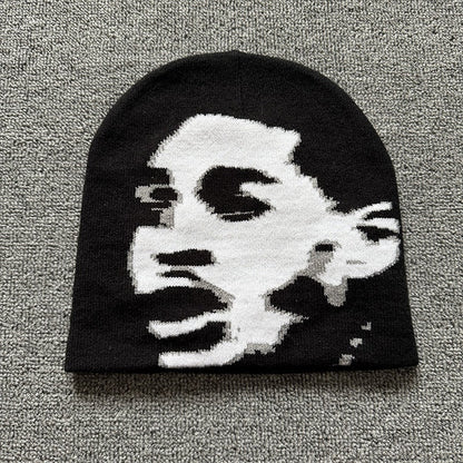Screaming Portrait Knit Beanie