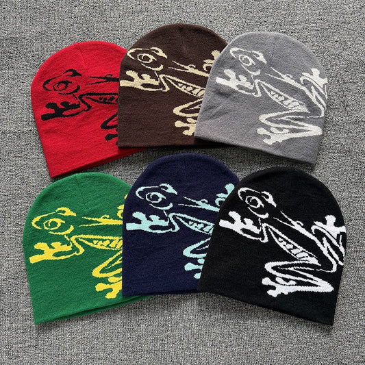 Skeleton Frog Knit Beanie
