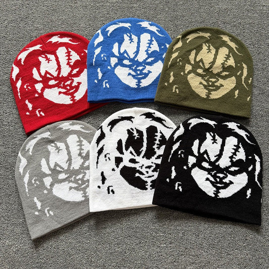Dark Doll Graphic Knit Beanie