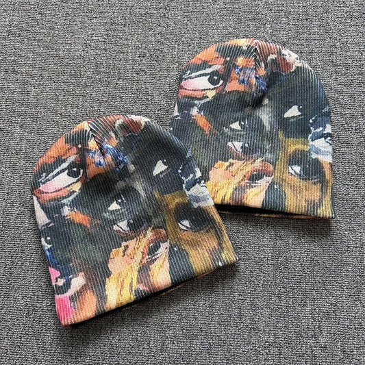 Abstract Art Collage Knit Beanie