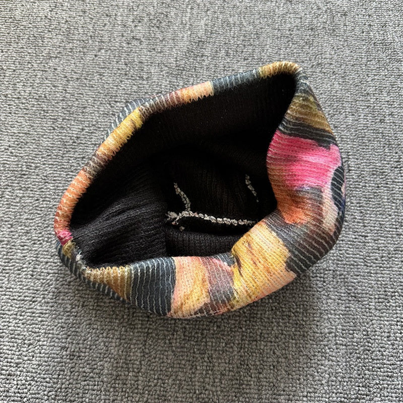 Abstract Art Collage Knit Beanie